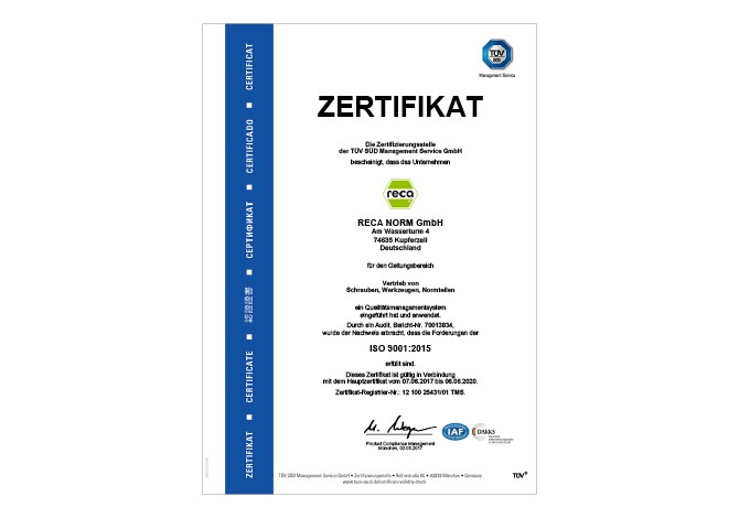 Certificate ISO 9001:2015